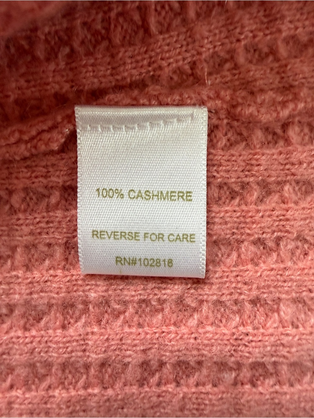 Garnet Hill Womens Pink 100% Cashmere Ribbed Knit Open Front V-Neck Cardigan M - Picture 6 of 7